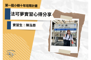 第一屆 小樹十年培育計畫 ｜實習心得｜實習生陳泓慈